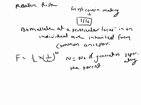 35-rare-detrimental-recessive-allele-a2-is-responsible-for-the-disease-z-the-inbreeding-coefficient-is-116-for-children-of-first-cousin-matings-calculate-the-relative-risk-of-an-affected-off-18895