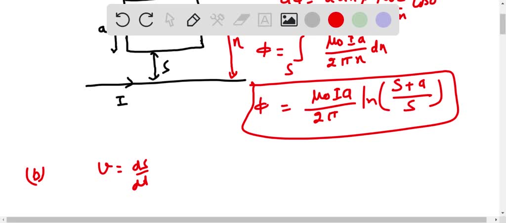 Solved A Square Loop Of Wire Side A Lies On Table A Distance S From Very Long Straight Wire 1495