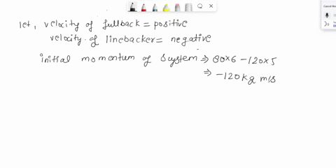 a-8o-kg-fullback-running-at-mls-collides-at-the-goal-line-with-120-kg-linebacker-running-at-ms-assuming-the-collision-is-perfectly-inelastic-would-the-fullback-get-the-score-or-would-the-def-33431