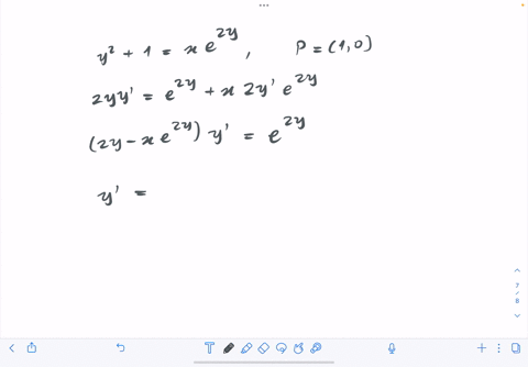 use-implicit-differentation-to-find-dydx-and-d2ydx2-at-the-point-10-for-the-given-function-y21xe2y-53913