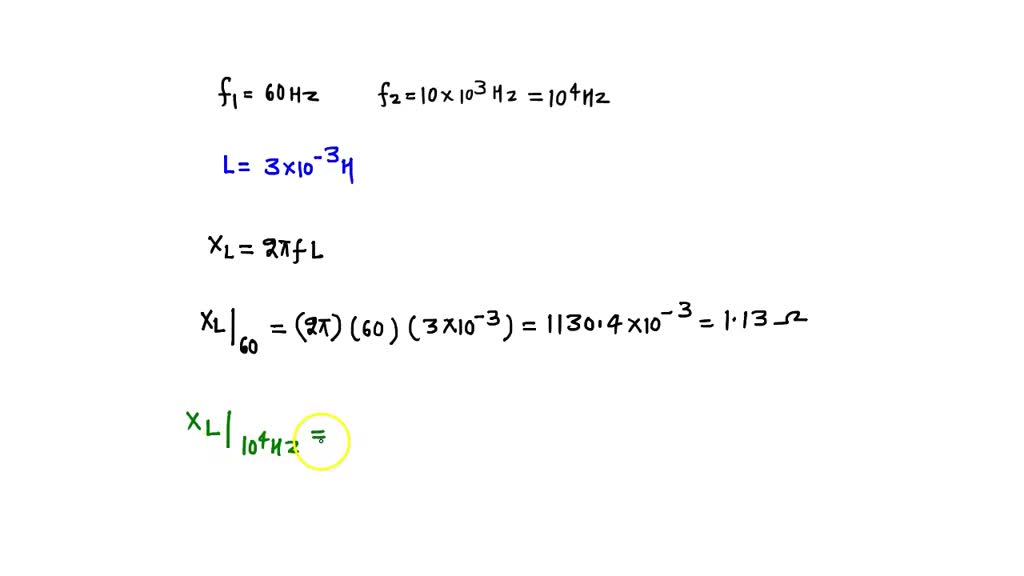 SOLVED (a) Calculate the inductive reactance of a 3.00 mH inductor