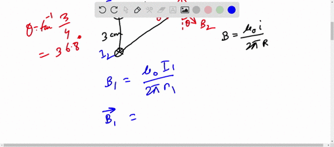 two-long-straight-parallel-wires-are-3-cm-apart-as-shown-in-the-figure-below-they-carry-current-i1-3-a-and-i2-5-a-in-opposite-directions-draw-a-vector-diagram-and-find-the-net-magnetic-field-at-point-
