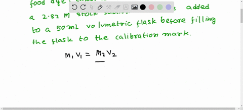 in-order-to-prepare-a-058-m-solution-of-food-dye-how-many-ml-ofa-282-m-stock-solution-should-you-add-to-a-50-ml-volumetric-flask-before-filling-the-flask-to-the-calibration-mark-enter-your-a-89936