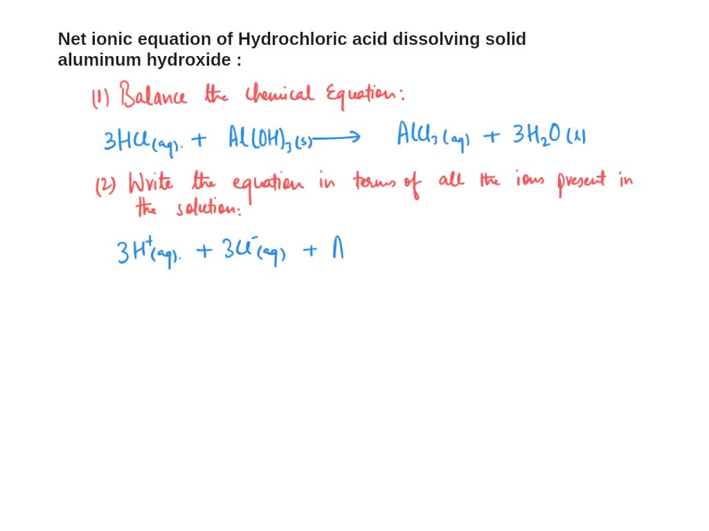 Solved Aluminum Hydroxide Can Be Produced By The Following Reaction In Water Alclzaq 3hz0 4113