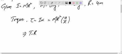 a-ball-of-mass-5-kg-is-tied-to-massless-cable-that-is-wrape-ped-around-the-outer-rim-of-frictionless-uniform-drum-of-radius-4m-and-mass-6-kg-as-shown-in-the-figure-below-if-the-bucket-is-rel-23243