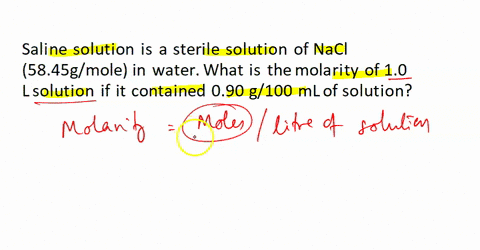1-saline-solution-is-a-sterile-solution-of-nacl-5845gmole-in-water-what-is-the-molarity-of-10-l-solution-if-it-contained-090-g100-ml-of-solution-2-how-many-grams-of-povidone-iodine-is-contai-58797