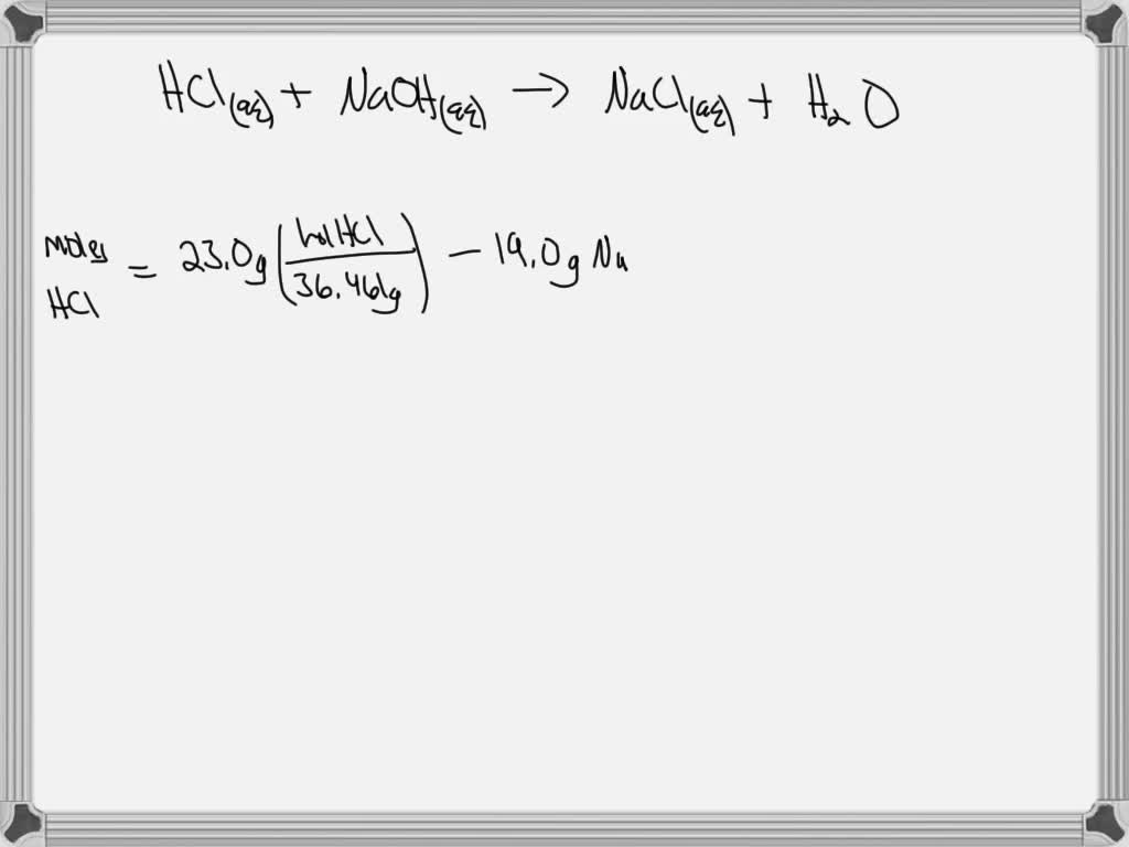SOLVED Aqueous hydrochloric acid HCl will react with solid sodium