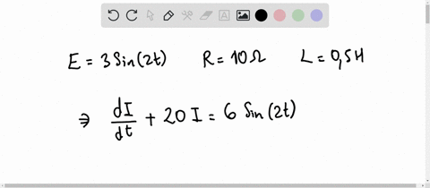 an-rl-circuit-has-an-emf-given-in-volts-by-3-sin-2t-resistance-of-10-ohms-an-inductance-of-05-henry-and-an-initial-current-of-amperes-find-the-current-in-the-circuit-at-any-time-indicate-the-88243