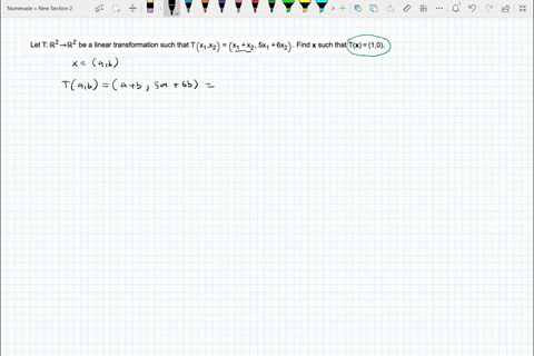 let-t-r2_r2-be-a-linear-transformation-such-that-t-x1x2-x1-x2-5x1-6x2-find-x-such-that-tx-10-84155