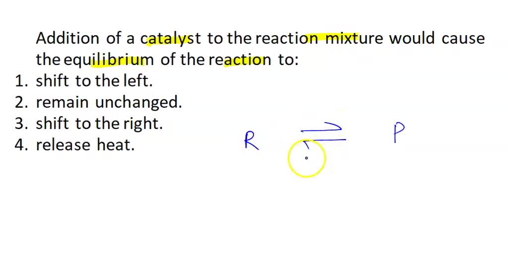 SOLVED Addition of a catalyst to the reaction mixture would cause the