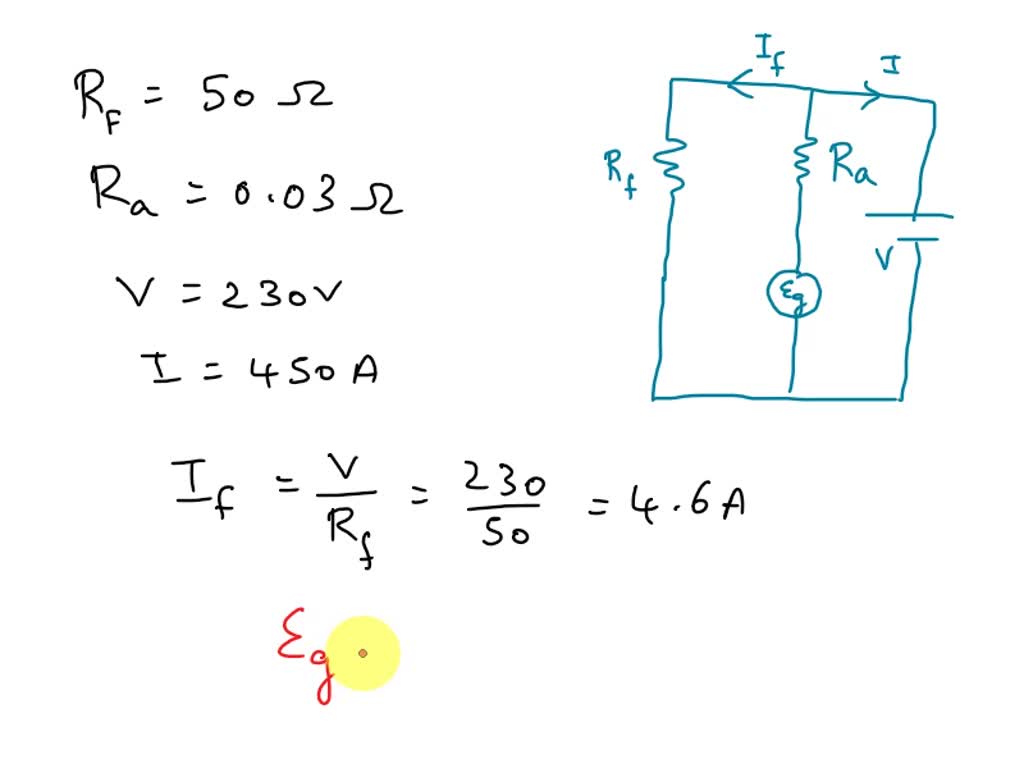 A Shunt Generator delivers 450A at 230V, and the resistance of the ...