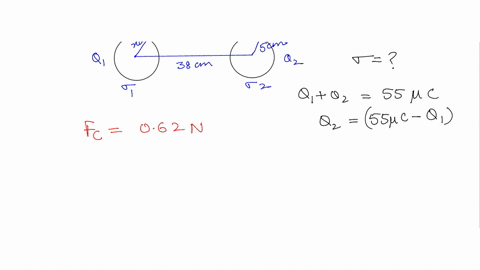 two-spheres-with-uniform-surface-charge-density-one-with-a-radius-of-70-cm-and-the-other-with-a-radius-of-50-cm-are-separated-by-a-center-to-center-distance-of-38-cm-the-spheres-have-a-combi-92102