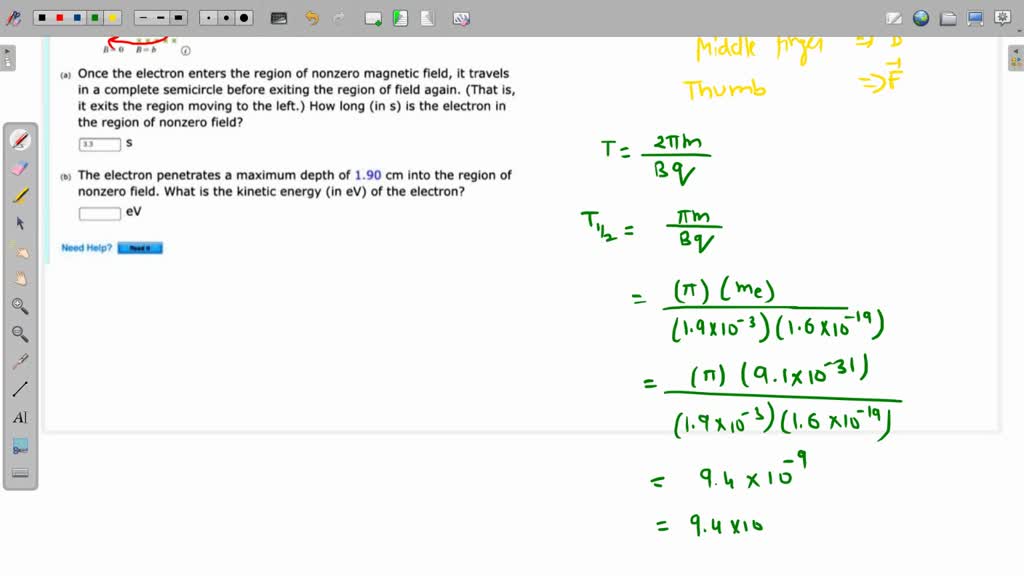 SOLVED: An Electron Travels To The Right,as Shown In The Figure Below ...