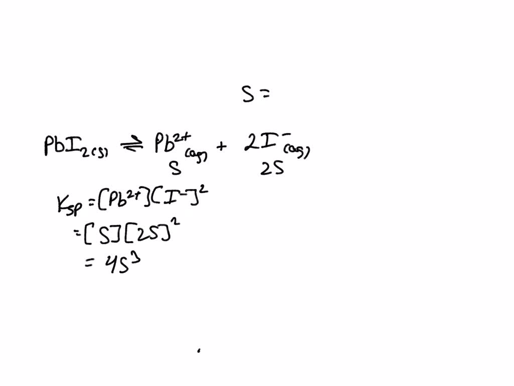 SOLVED The molar solubility for lead(Il) iodide is 0.0017 M, Calculate