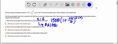 use-the-compound-interest-formulas-ap-1a-and-a-pet-to-solve-the-problem-given-round-answers-to-the-nearest-cent-find-the-accumulated-value-of-an-investment-of-515000-for-6-years-at-an-intere-77899