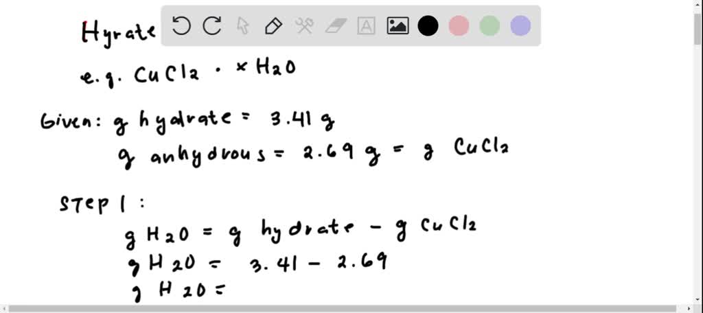 solved-a-hydrate-of-copper-ii-chloride-has-the-following-formula