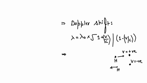 the-light-emitted-by-hydrogen-atoms-which-are-traveling-at-a-velocity-of-01c-is-observed-in-the-laboratory-from-the-forward-and-backward-directions-calculate-the-wavelength-separation-between-the-forw