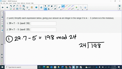 point-simplify-each-expression-below-giving-your-answer-a5-an-integer-in-the-range-0-t0-n-where-n-is-the-modulus-29-7-_-5-mod-24-2-29-7-_-5-mod-23-24748