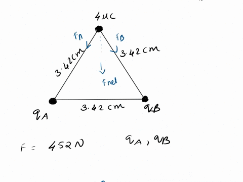 the-drawing-shows-an-equilateral-triangle-each-side-of-which-has-a-length-of-342-cm-point-charges-are-fixed-to-each-corner-as-shown-the-400-c-charge-experiences-a-net-force-due-to-the-charge-73582