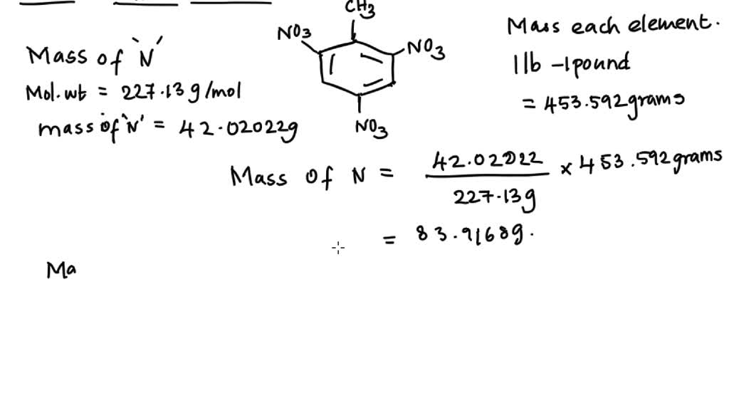 SOLVED: TNT (trinitrotoluene; below) is used as an explosive in