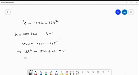 an-object-is-dropped-from-a-height-of-1024-feet-off-the-ground-the-height-h-of-the-object-after-t-seconds-can-be-found-using-the-equation-h1024-16ft2