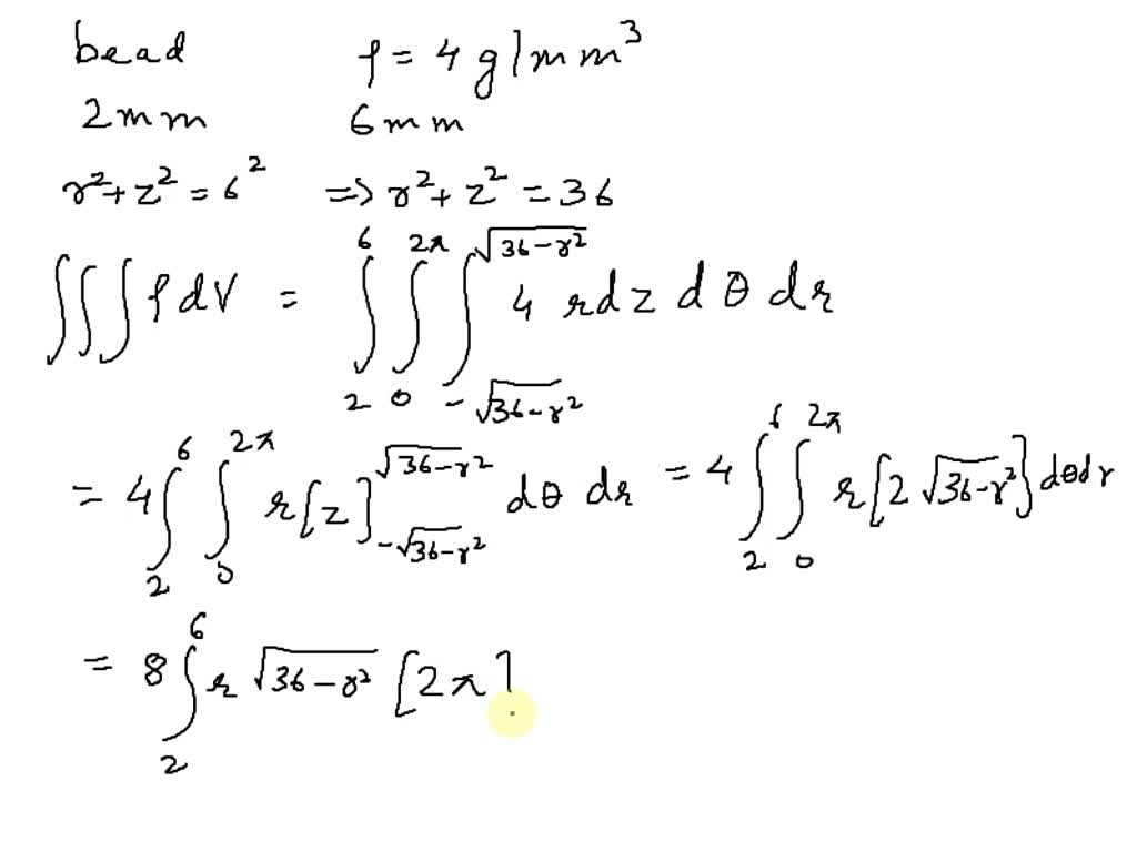SOLVED point) A bead is made from material with constant density 4