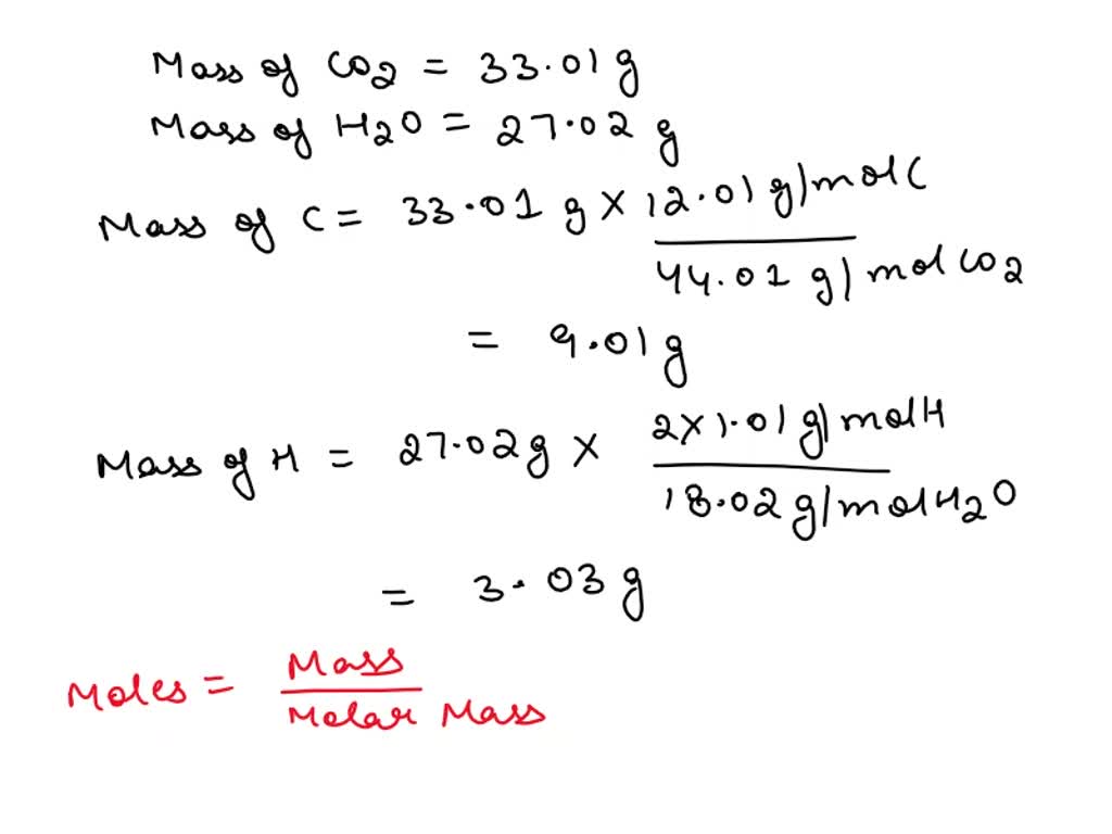 SOLVED: Combustion analysis of a hydrocarbon produced 33.01 g of CO2 ...