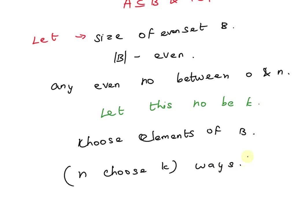 SOLVED: How Many Ways Are There To Choose Two Subsets A And B Of [n] So ...