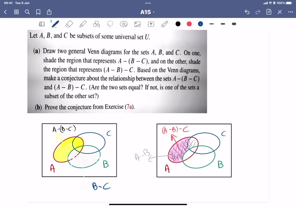 SOLVED: Let A, B; And C Be Sets Such That AU B And BUC Are Nonempty And ...