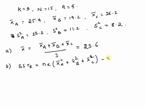 a-random-sample-of-five-observations-from-three-normally-distributed-populations-produced-the-following-data-you-may-find-it-useful-to-reference-the-f-table-treatments-a-b-c-25-17-22-25-19-2-21352