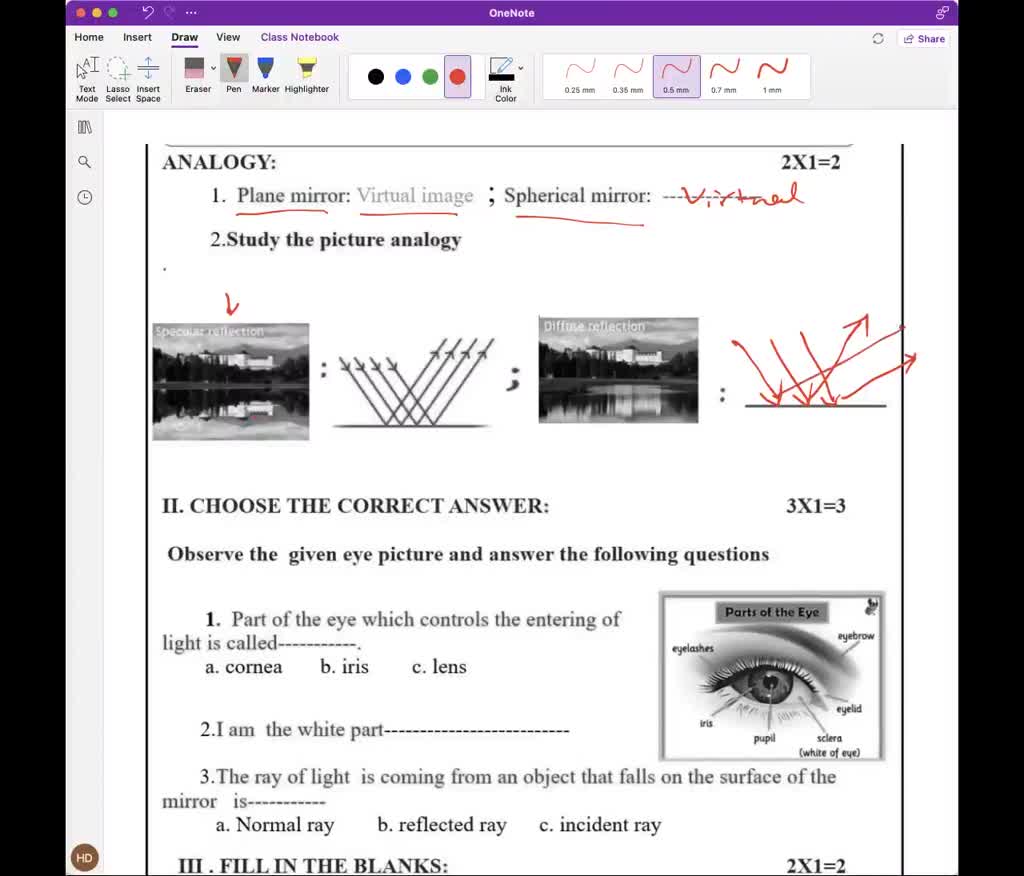 SOLVED 'please answer faster this question ANALOGY 2X1=2 Plane mirror