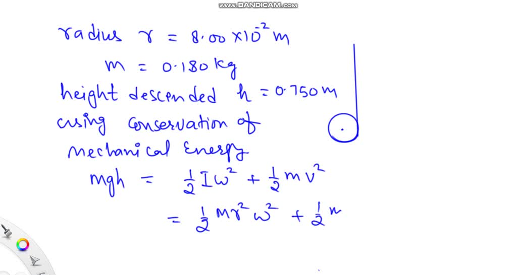 SOLVED: A string is attached to the rim of a small hoop of radius r = 8 ...