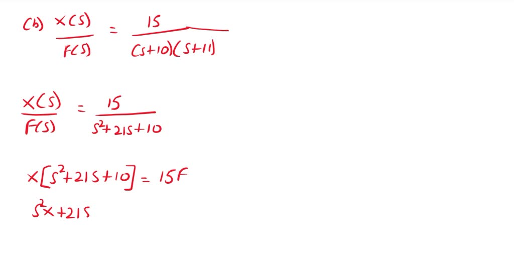 3 For Each Of The Following Transfer Functions Write The Corresponding Differential Equation