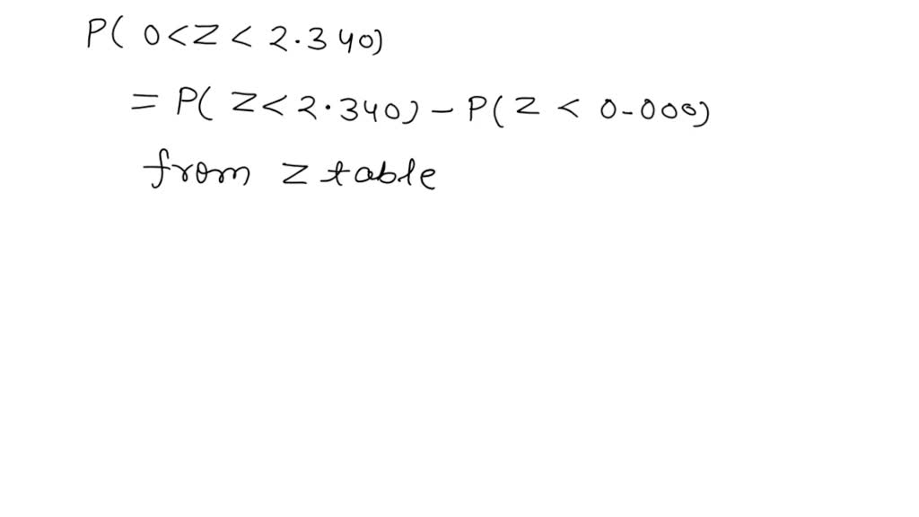 SOLVED: Find the area under the normal distribution curve between z = 0 ...