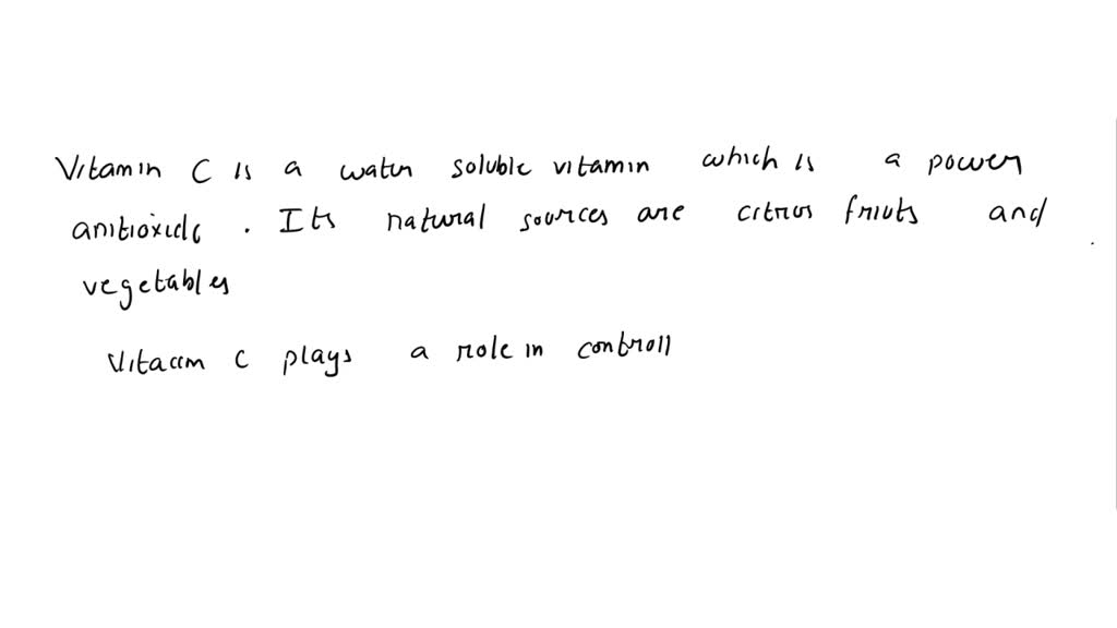 SOLVED Name one water soluble vitamin which is a powerful antioxidant