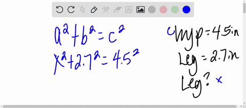 the-length-of-the-hypotenuse-of-a-right-triangle-is-45-inches-the-length-of-one-of-the-legs-is-27-inches-what-is-the-length-of-the-other-leg-of-the-triangle-a-18-in-b-36-in-c-52-in-d-72-in-09818