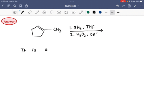 draw-a-structural-formula-for-the-product-formed-upon-hydroborationoxidation-of-the-alkene-below-ch3-use-wedge-and-hash-bonds-only-for-rings-do-not-show-stereochemistry-in-other-cases_-if-th-52327
