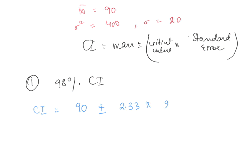 a-random-sample-of-49-observations-was-taken-the-average-in-the-sample-was-90-with-a-variance-of-400-a-construct-a-98-confidence-interval-for-b-construct-a-99-confidence-interval-for-c-discu-24199