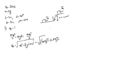 a-s-kg-mass-with-initial-velocity-20-m-slides-along-fictionless-horizontal-surface-then-frictionless-ramp-2-m-long-and-at-angle-30-degrees-to-the-horizontal-and-onto-second-horizontal-surfac-16968