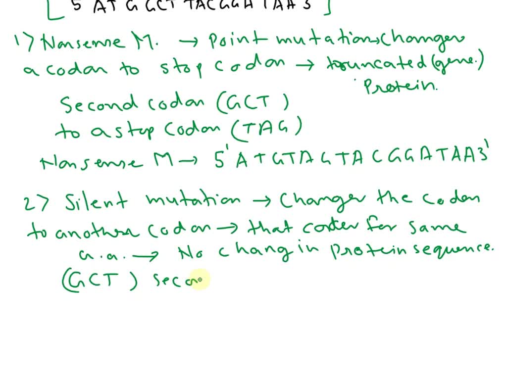 SOLVED 5. Create your own mutationscan you create nonsense, silent