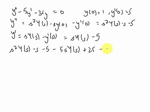point-use-the-laplace-transform-t0-solve-the-following-initial-value-problem-sy-36y-0-y0-1-y05-first-using-y-for-the-laplace-transform-of-yt-ie-y-ely-find-the-equation-you-get-by-taking-the-38367