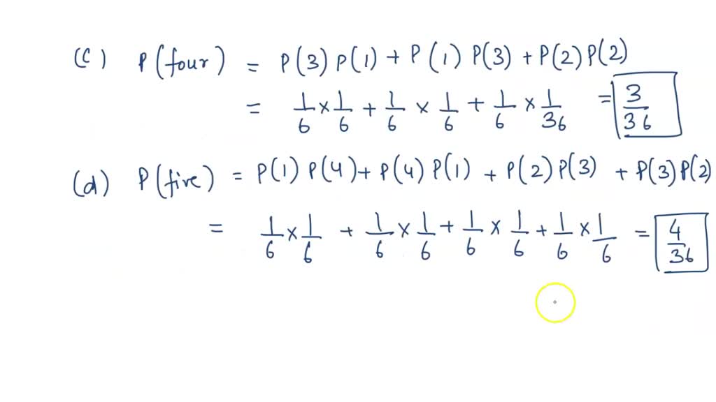 Either roll two dice or simulate the rolling of two dice 100 times. Record  the outcomes and calculate the empirical probabilities for all the possible  outcomes.