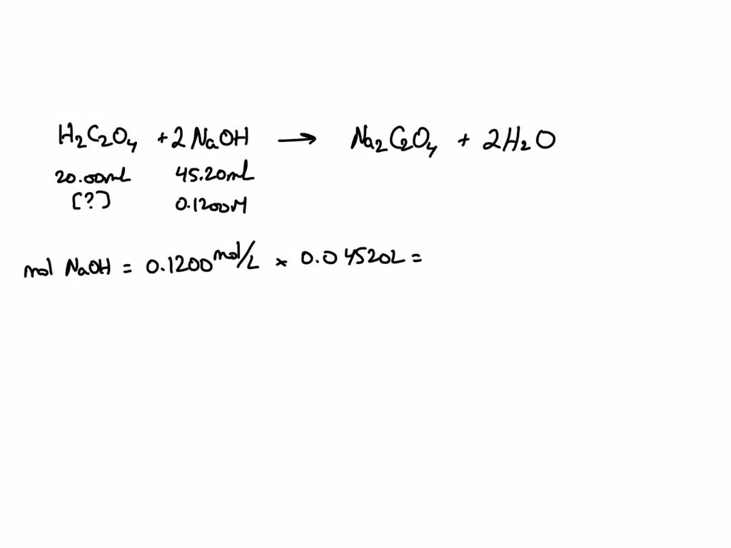 VIDEO solution: A sample of oxalic acid, H2C2O4, is titrated with ...