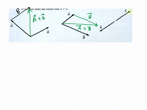 Draw Vector Sum 1. Draw and label the vector sum, A⃗ + B⃗ and the vector...