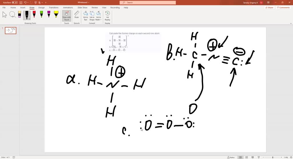 SOLVED Calculate the formal charge on each second row atom a