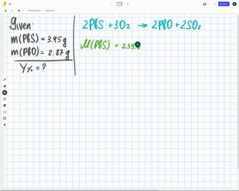 when-345-g-of-leadii-sulfide-pbs-are-reacted-with-excess-oxygen-gas-the-mass-of-leadii-oxide-pbo-produced-was-287-g-calculate-the-percent-yield-of-the-reaction-74384
