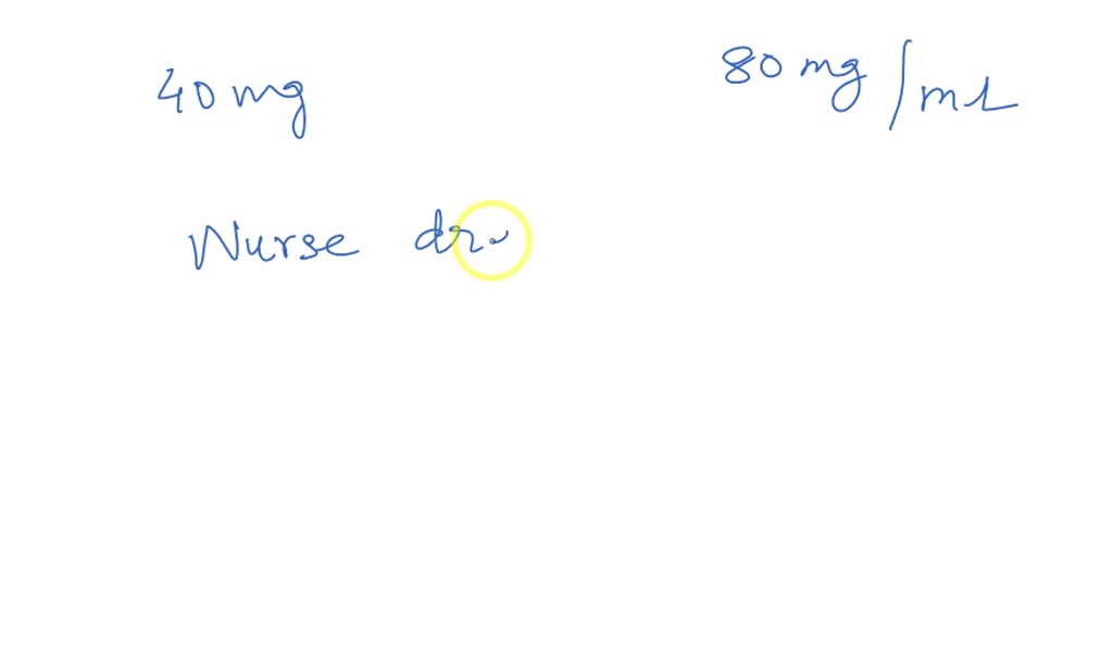SOLVED Doctor ordered Lasix 40 mg IV push now. Available 80 mg in 1