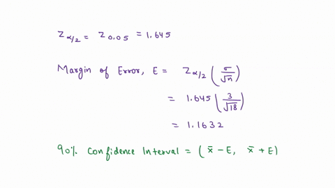 use-the-sample-information-x-40-3-n-18-to-calculate-the-following-confidence-intervals-for-assuming-the-sample-is-from-a-normal-population-a-90-percent-confidence-round-your-answers-to-4-dec-61661