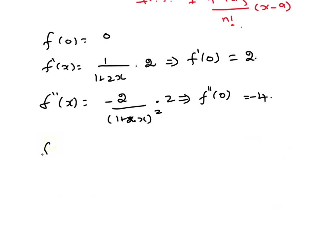 SOLVED: Text: Using Taylor's series and showing the steps, derive the ...