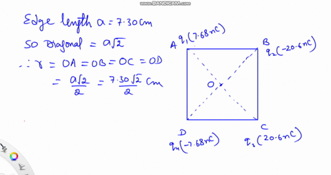 in-the-figure-the-four-particles-form-a-square-of-edge-length-a-730-cm-and-have-charges-q1-768-nc-q2-206-nc-q3-206-nc-and-q4-768-nc-what-is-the-magnitude-of-the-net-electric-field-produced-b-15408